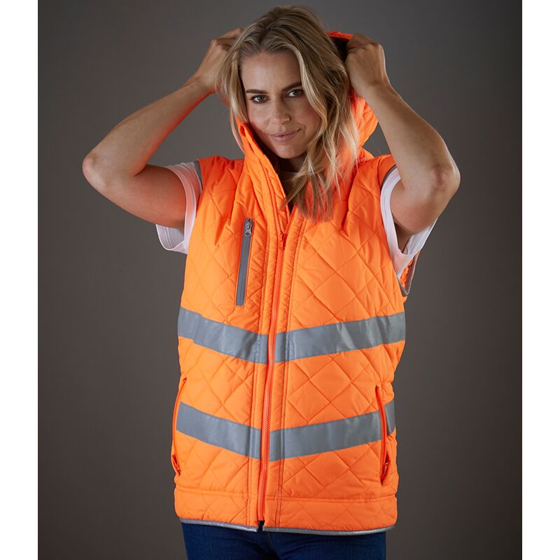 Yoko Hi-Vis Kensington Hooded Gilet Thumbnail