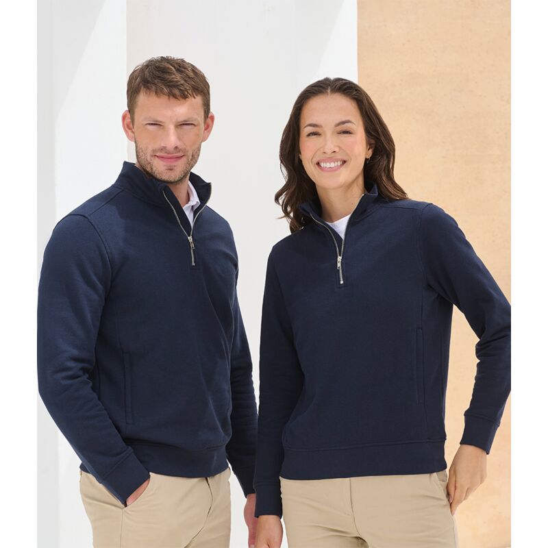 Henbury Unisex Sustainable 1/4 Zip Sweatshirt Thumbnail