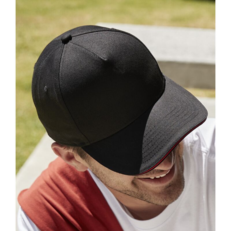 Beechfield EarthAware® Classic Organic Cotton 5 Panel Sandwich Peak Cap Thumbnail