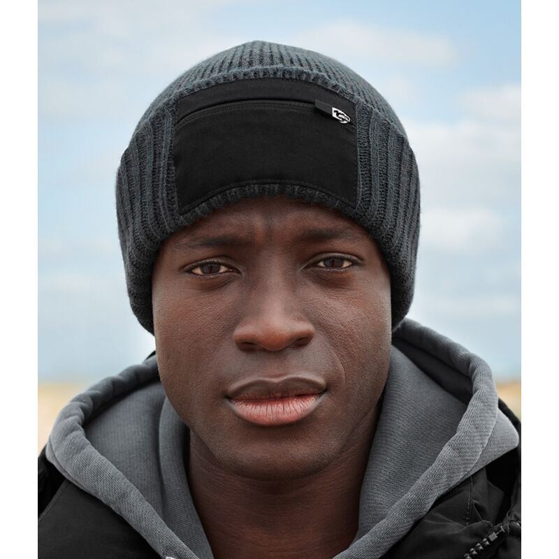 Beechfield Zip Patch Beanie Thumbnail