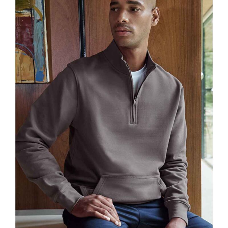 Kustom Kit Regular Fit 1/4 Zip Piqué Sweatshirt Thumbnail