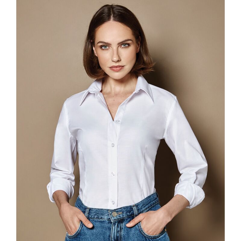 Kustom Kit Ladies Long Sleeve Tailored Workwear Oxford Shirt Thumbnail