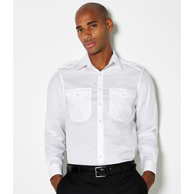 Kustom Kit Long Sleeve Tailored Pilot Shirt Thumbnail