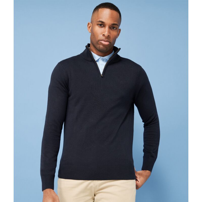Henbury Zip Neck Sweater Thumbnail