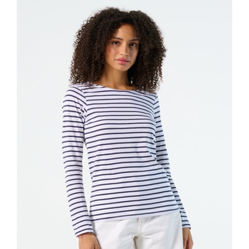 SOL'S Ladies Marine Long Sleeve Striped T-Shirt Thumbnail